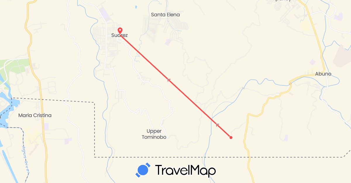 TravelMap itinerary: driving, hiking in Philippines (Asia)